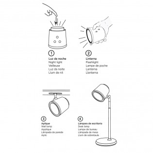 Lampe de bureau LED rechargeable Camaleon CCT Dim (6W)