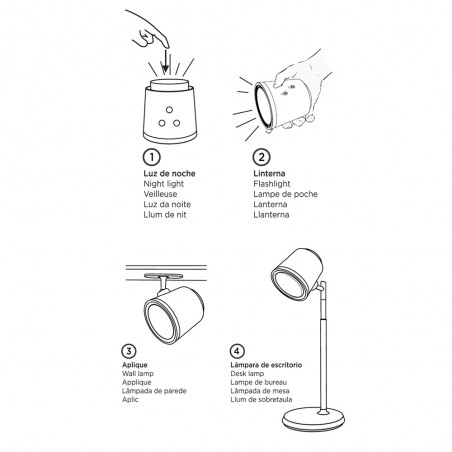 Lampe de bureau LED rechargeable Camaleon CCT Dim (6W)