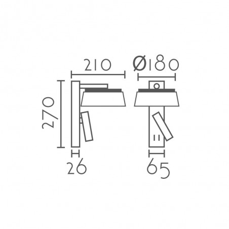Applique murale avec lecteur LED Betero (9W-3W)