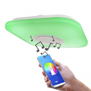 Plafonnier LED avec haut-parleur Smart Carre (36W)