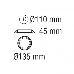 Downlight encastré pour bains LED Soner D135 CCT (15W)