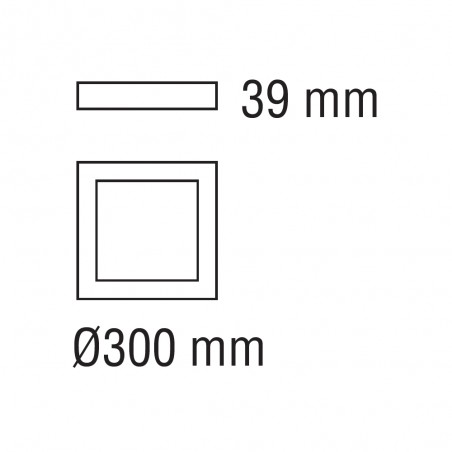 Plafonnier d'exterieur LED Gelys Carré (30W)