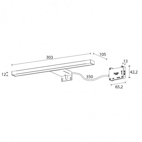 Applique murale LED salle de bains Malaga 5700K (7W)