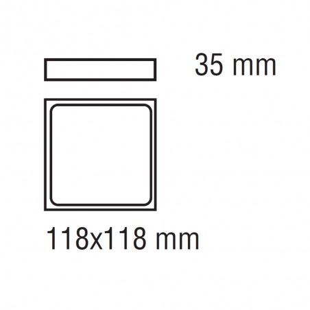 Plafonnier LED Prim Carré Gris
