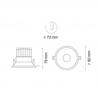 Encastré de plafond pour bains LED Abel (12W)