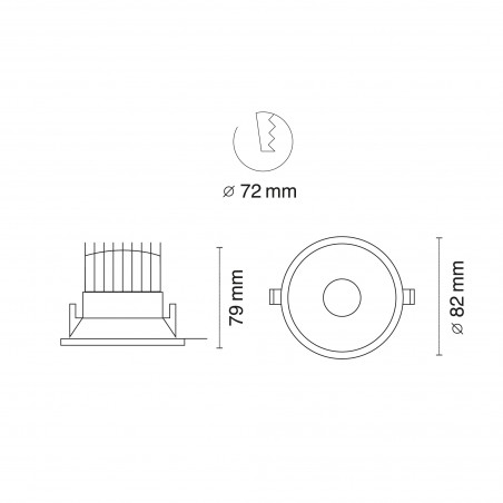 Encastré de plafond pour bains LED Abel (12W)