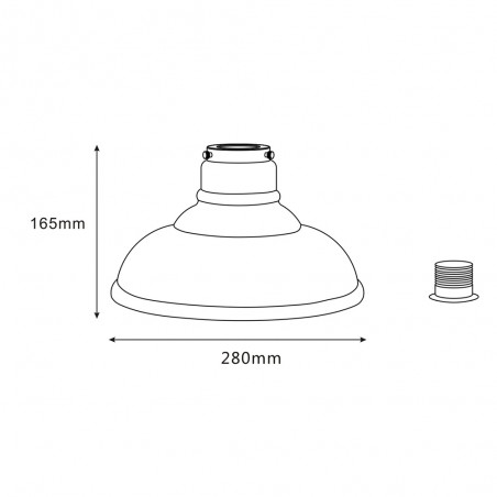Abat-jour en verre pour douille E27 Cloche