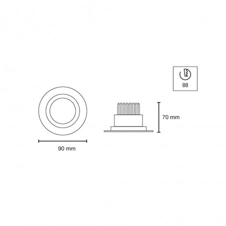 Encastré de plafond LED Ossa (6W)