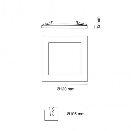 Encastré de plafond LED Know Carré (6W)