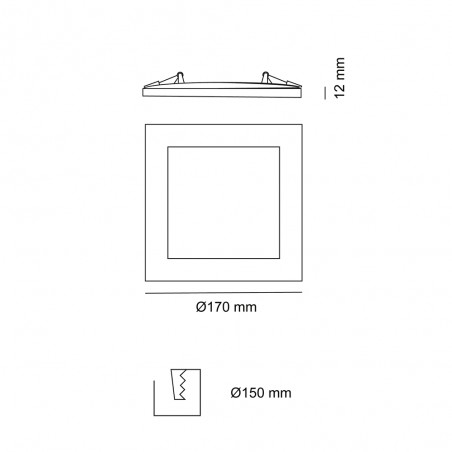 Encastré de plafond LED Know Carré (12W)