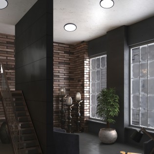Plafonnier à LED Gein Noir CCT 3-Step Dim (18W)