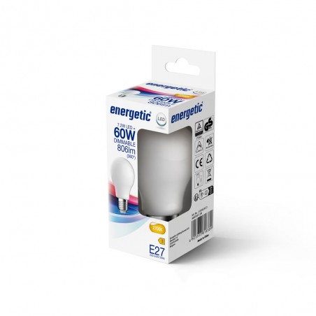 Ampoule LED E27 A60 Dim 2700K (7.2W)