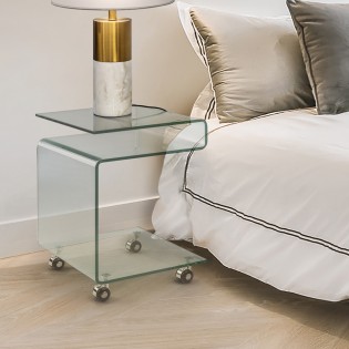 Mesa auxiliar con ruedas Glass