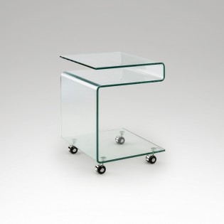 Mesa auxiliar con ruedas Glass