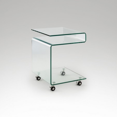 Mesa auxiliar con ruedas Glass