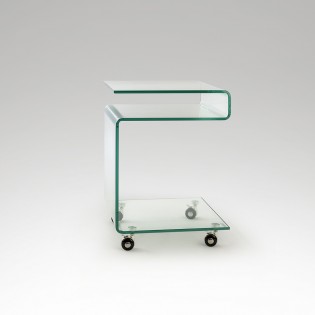 Mesa auxiliar con ruedas Glass