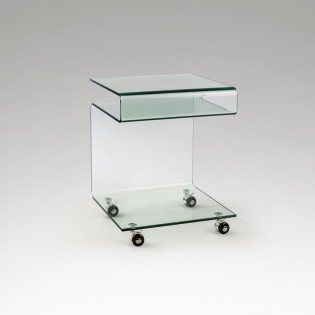 Mesa auxiliar con ruedas Glass