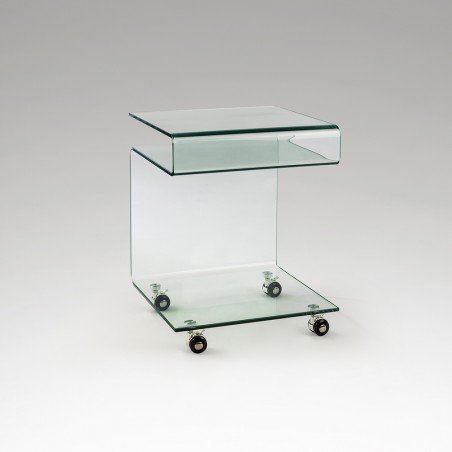 Mesa auxiliar con ruedas Glass