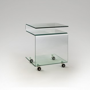 Mesa auxiliar con ruedas Glass