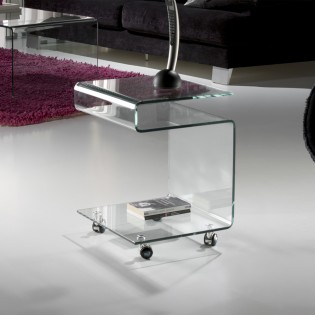 Mesa auxiliar con ruedas Glass