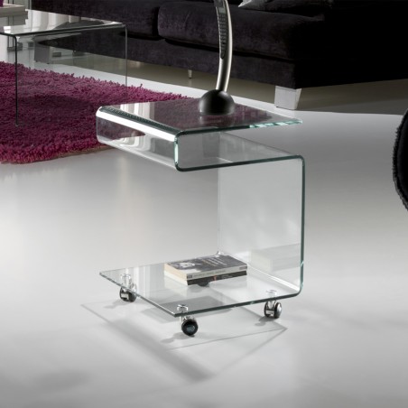 Mesa auxiliar con ruedas Glass