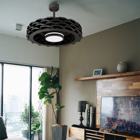 Ventilateur de plafond á LED Rubik Wifi CCT Dim (36W+15W)