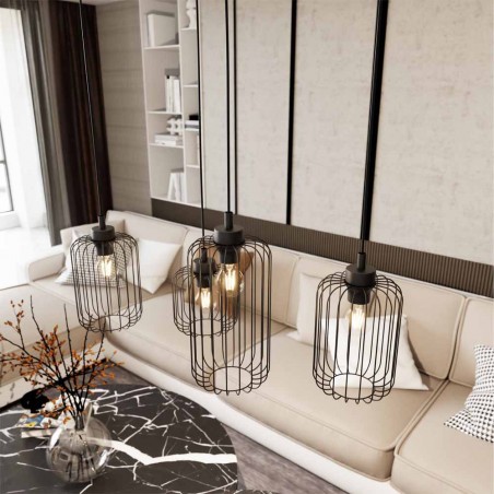 Lámpe de plafond Osmera Noir (4 lumieres)