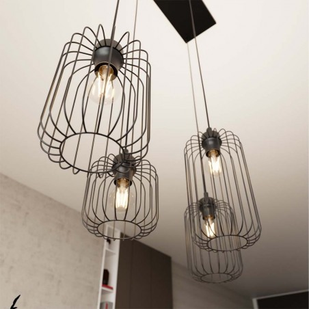Lámpe de plafond Osmera Noir (4 lumieres)
