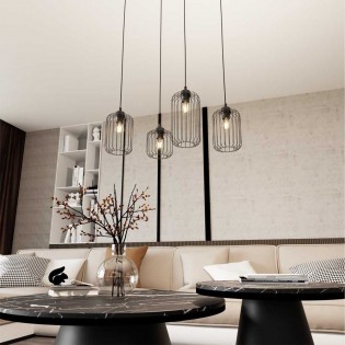 Lámpe de plafond Osmera Noir (4 lumieres)