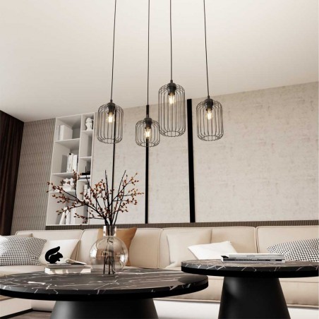 Lámpe de plafond Osmera Noir (4 lumieres)