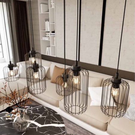 Lámpe de plafond Osmera Noir (6 lumieres)