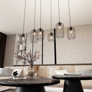 Lámpe de plafond Osmera Noir (6 lumieres)