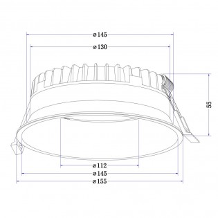 Downlight encastré LED Okno (18W)
