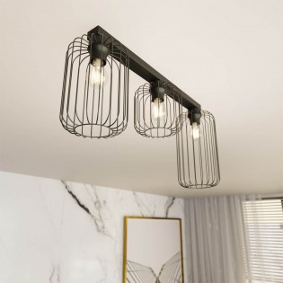 Réglette de plafond Coberti Noir (3 lumieres)