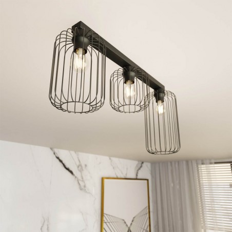Réglette de plafond Coberti Noir (3 lumieres)