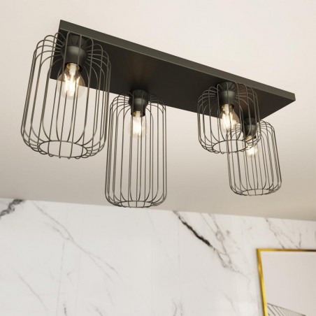 Plafónnier Coberti Noir (4 lumieres)