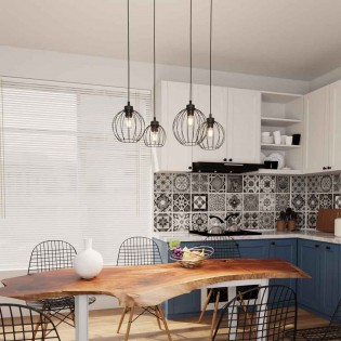Lámpe de plafond Fersan Noir (4 lumieres)