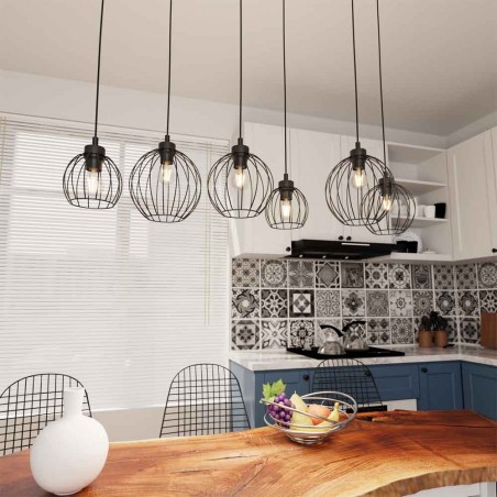 Lámpe de plafond Fersan Noir (6 lumieres)