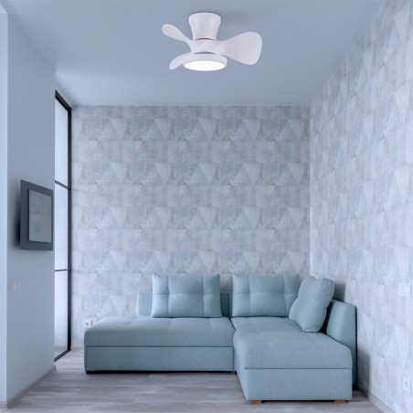 Ventilateur de plafond LED Merial Blanc CCT Dim (20W)