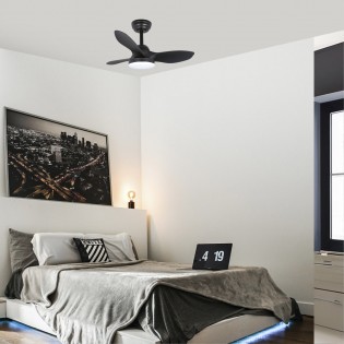 Ventilateur de plafond LED Cavil Mini S Noir CCT Dim (20W)