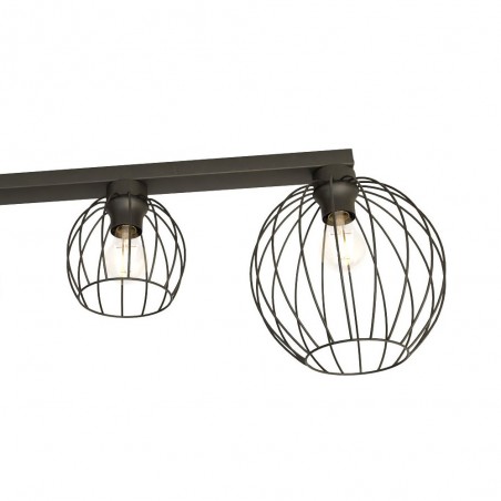 Réglette de plafond Indo Noir (3 lumieres)