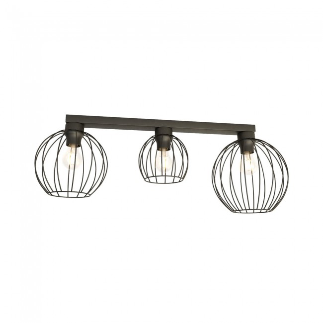Réglette de plafond Indo Noir (3 lumieres)