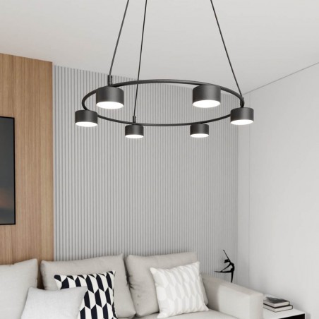 Lámpe de plafond Discover Noir (6 lumieres)