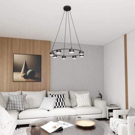 Lámpe de plafond Discover Noir (8 lumieres)