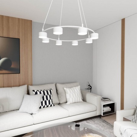 Lámpe de plafond Discover Blanc (8 lumieres)