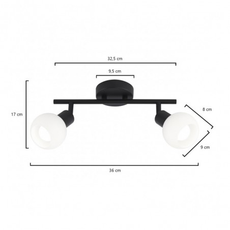 Réglette de plafond Opal (2 lumieres)