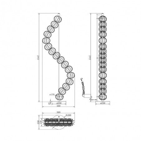 Lampadaire LED Golden Cage (48W)