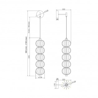 Applique Murale LED Golden Cage (17W)