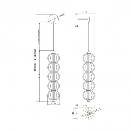 Applique Murale LED Golden Cage (17W)