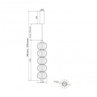 Suspension LED Golden Cage (17W)